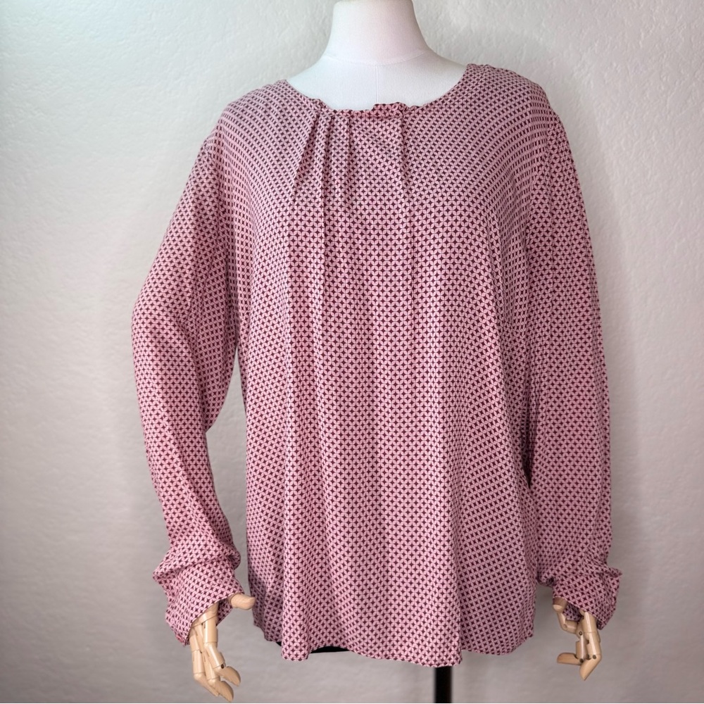 Gerry Weber Collection Germany Ruched Pleated Abstract Geometric Blouse Top 12